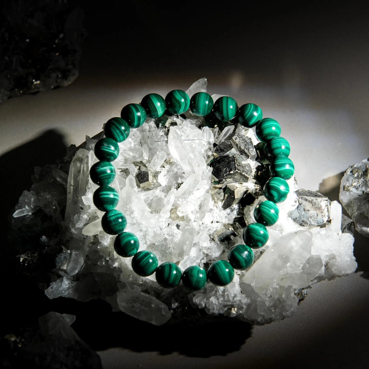 Malachite Stone Bracelet - helmsman - crystal