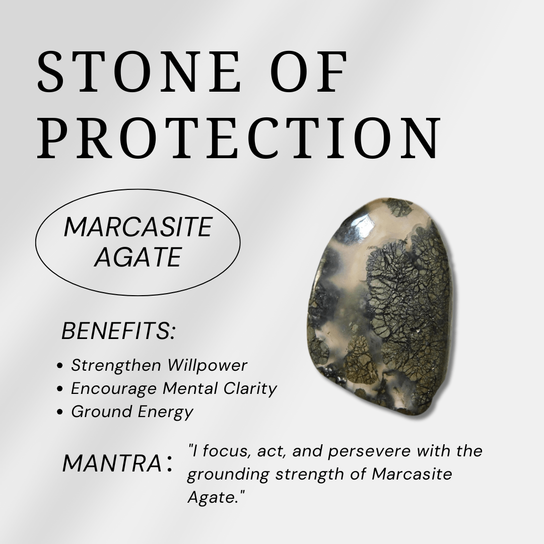Marcasite Agate Palm Stone - helmsman - crystal