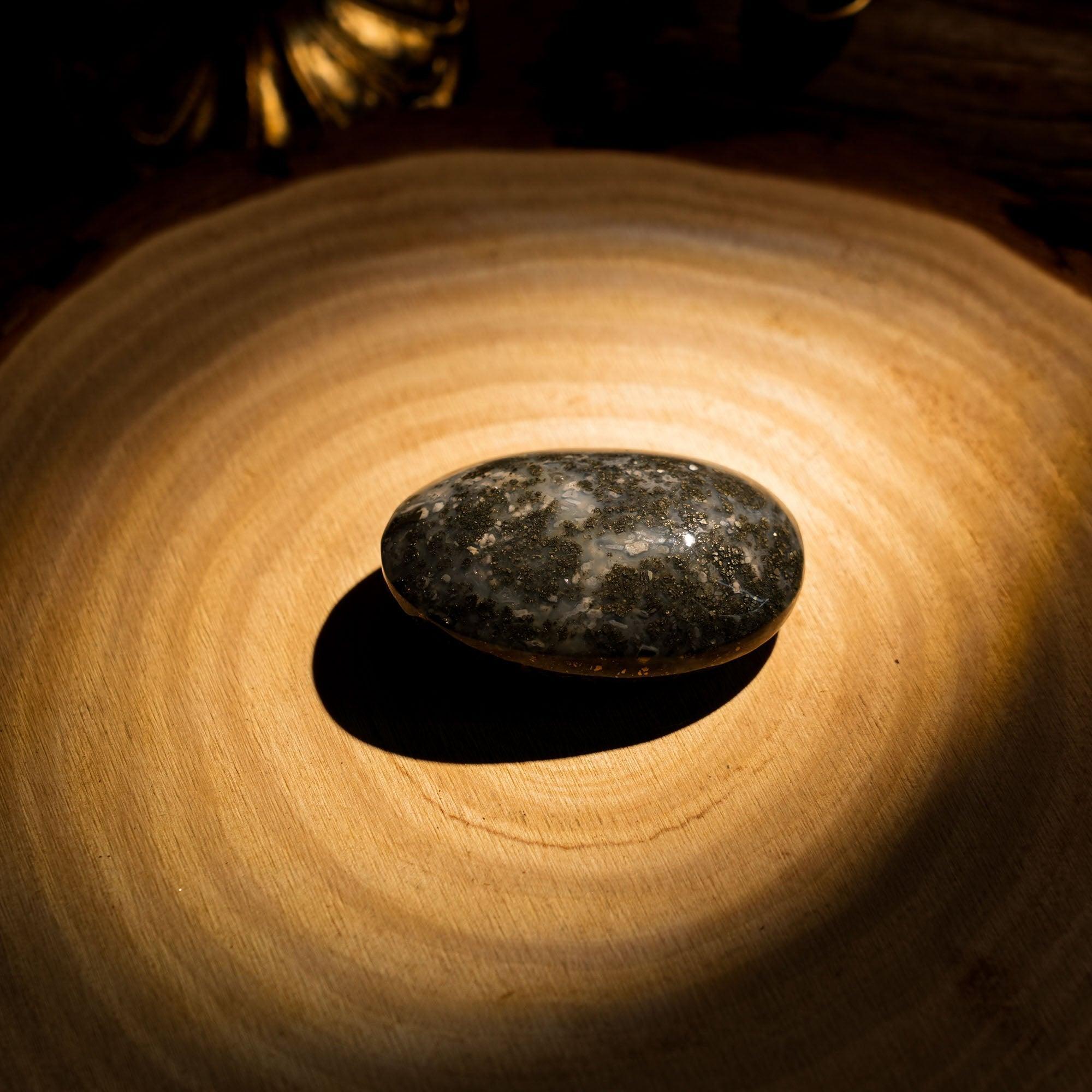 Marcasite Agate Palm Stone - helmsman - crystal