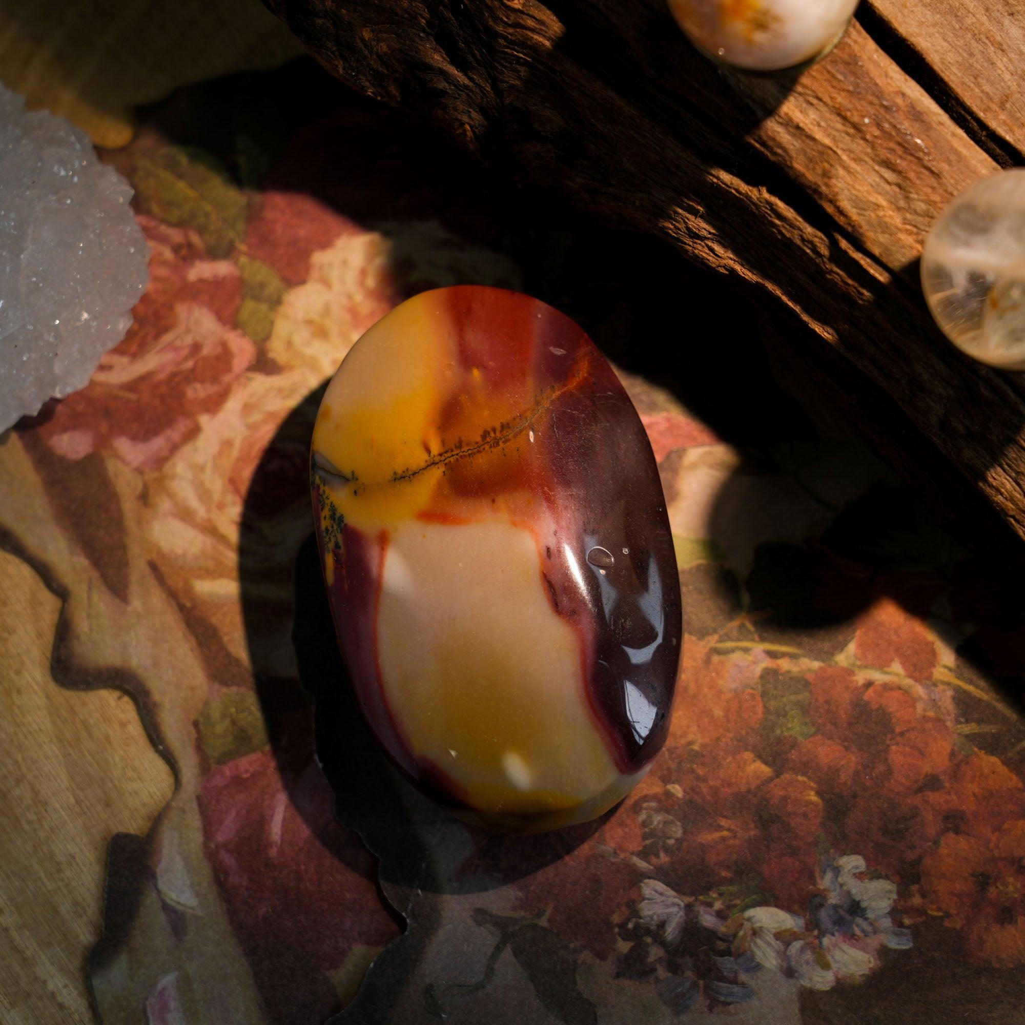 Mookaite Jasper Palm Stone - helmsman - crystal