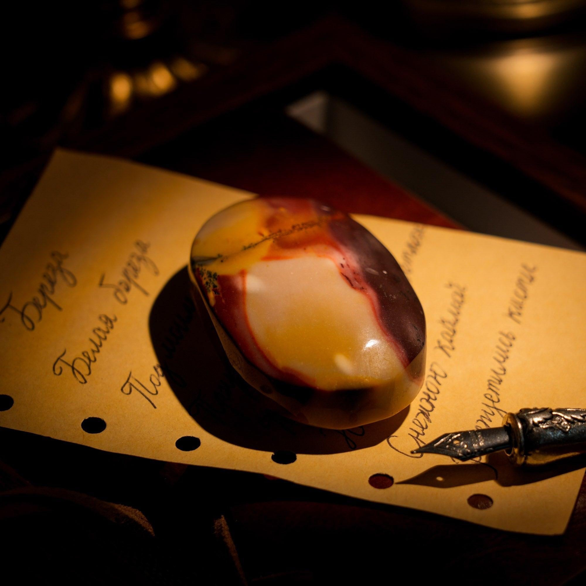 Mookaite Jasper Palm Stone - helmsman - crystal