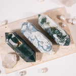 Moss Agate Double Terminated Point - helmsman - crystal