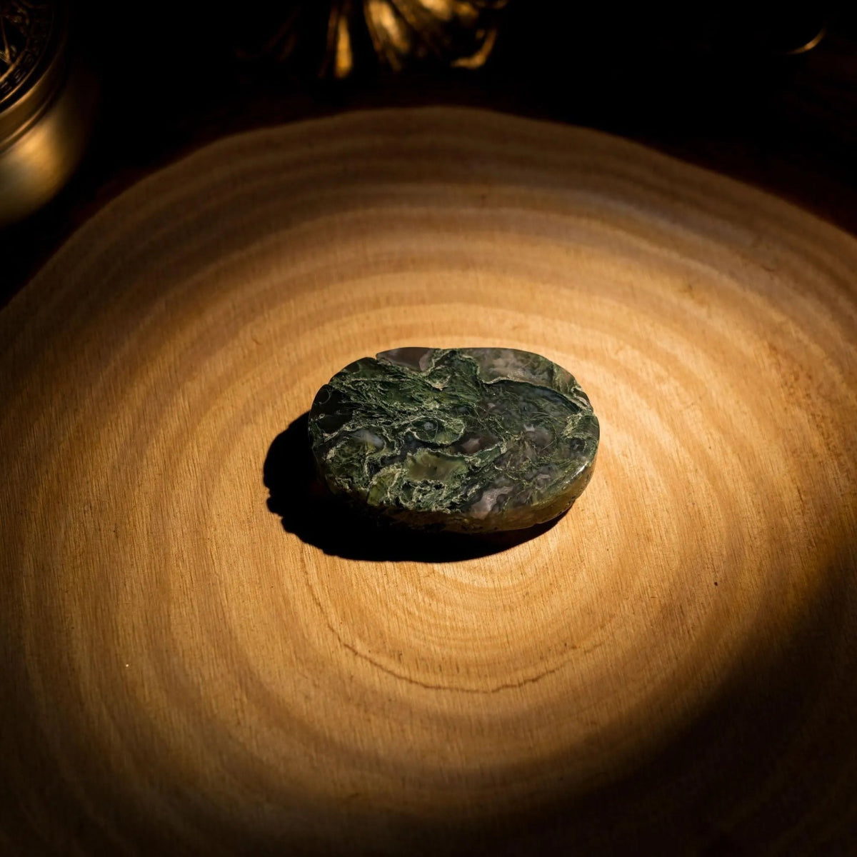 Moss Agate Palm Stone - helmsman - crystal