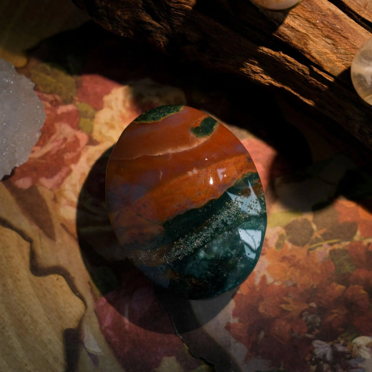 Ocean Jasper Palm Stone - helmsman - crystal