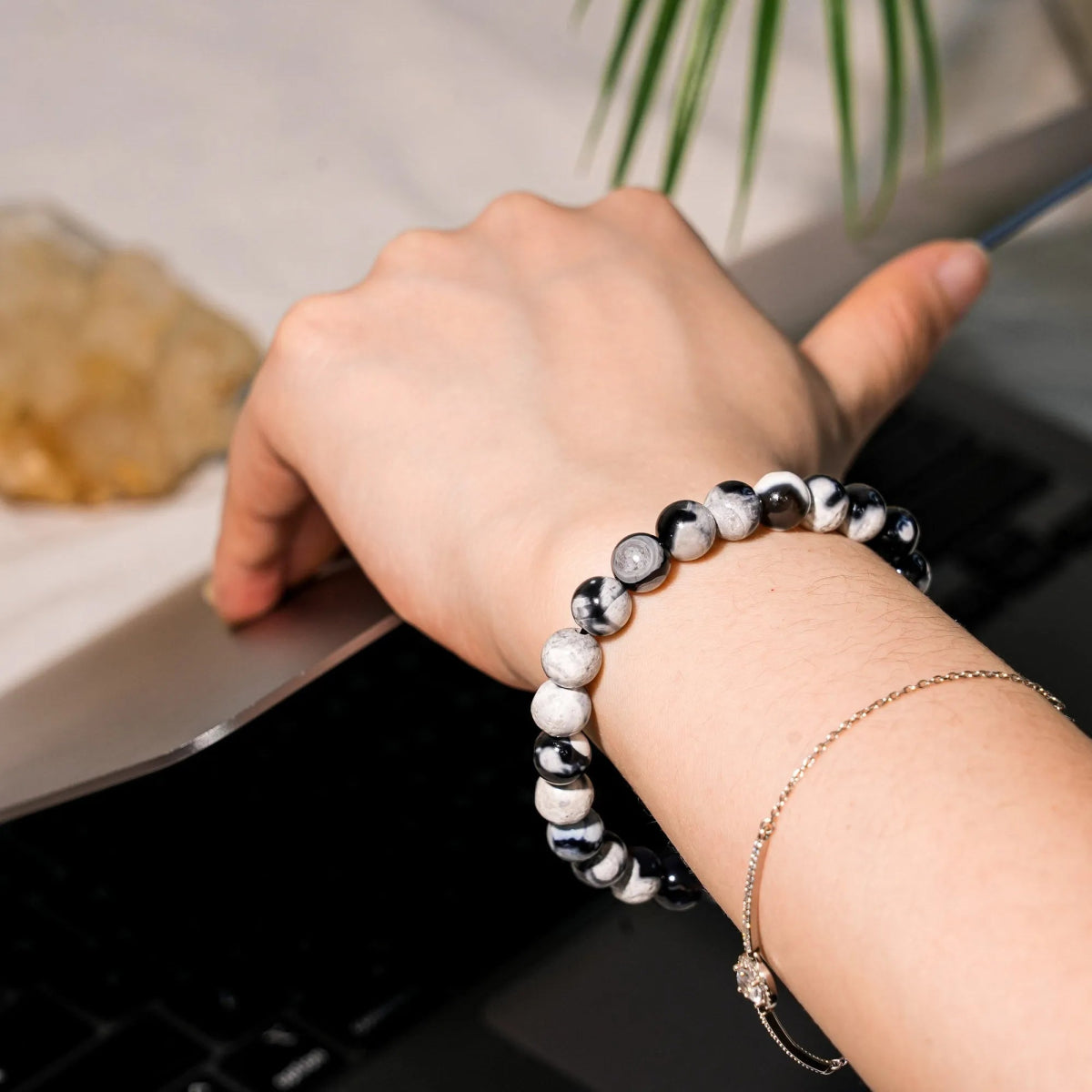 Orca Agate Bracelet - helmsman - crystal