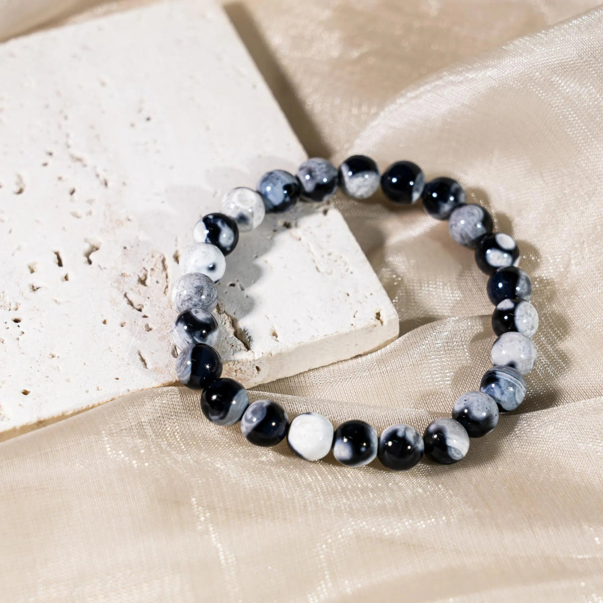 Orca Agate Bracelet - helmsman - crystal