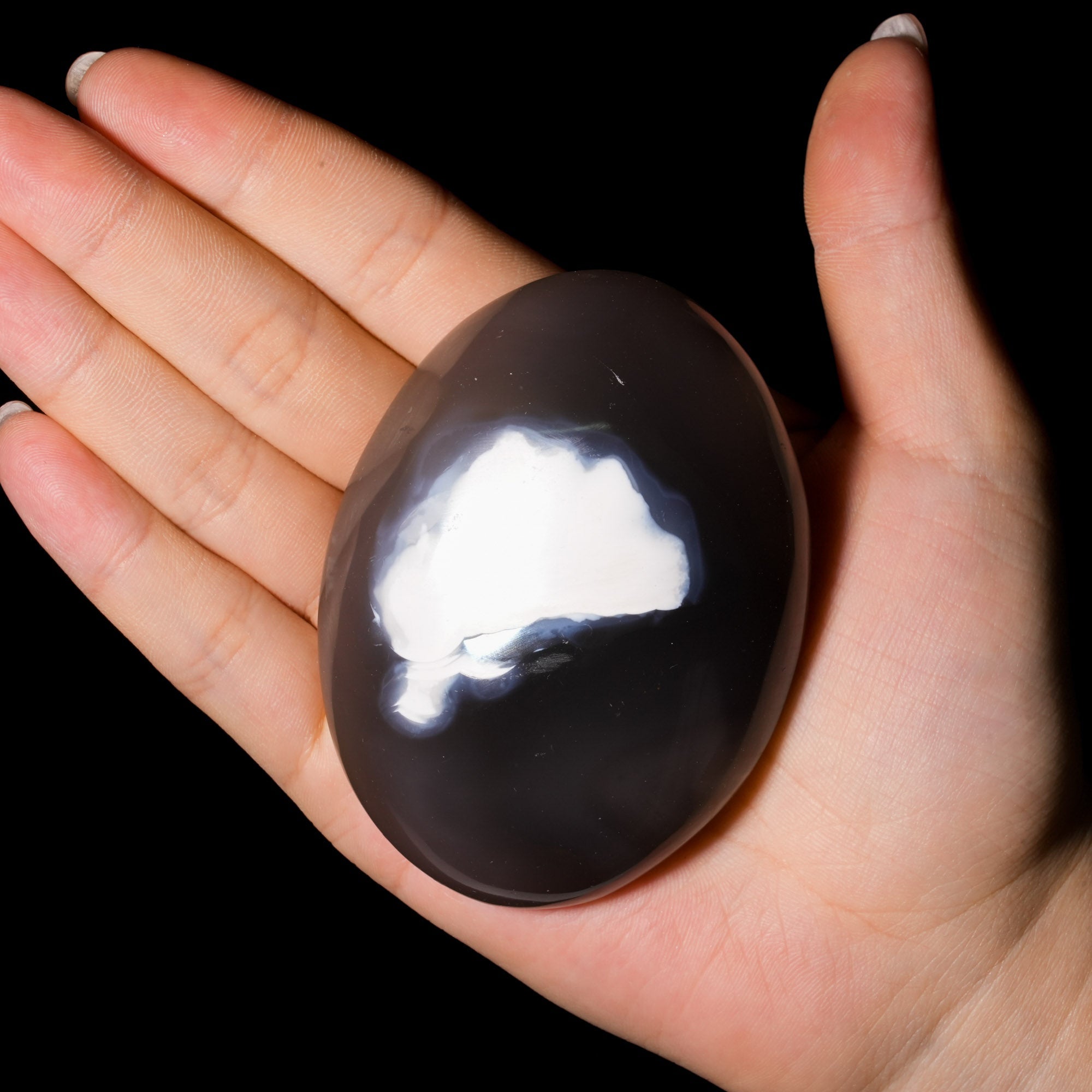 Orca Agate Palm Stone - helmsman - crystal