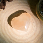 Peach Selenite Heart - helmsman - crystal
