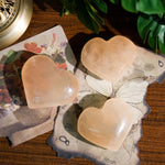 Peach Selenite Heart - helmsman - crystal