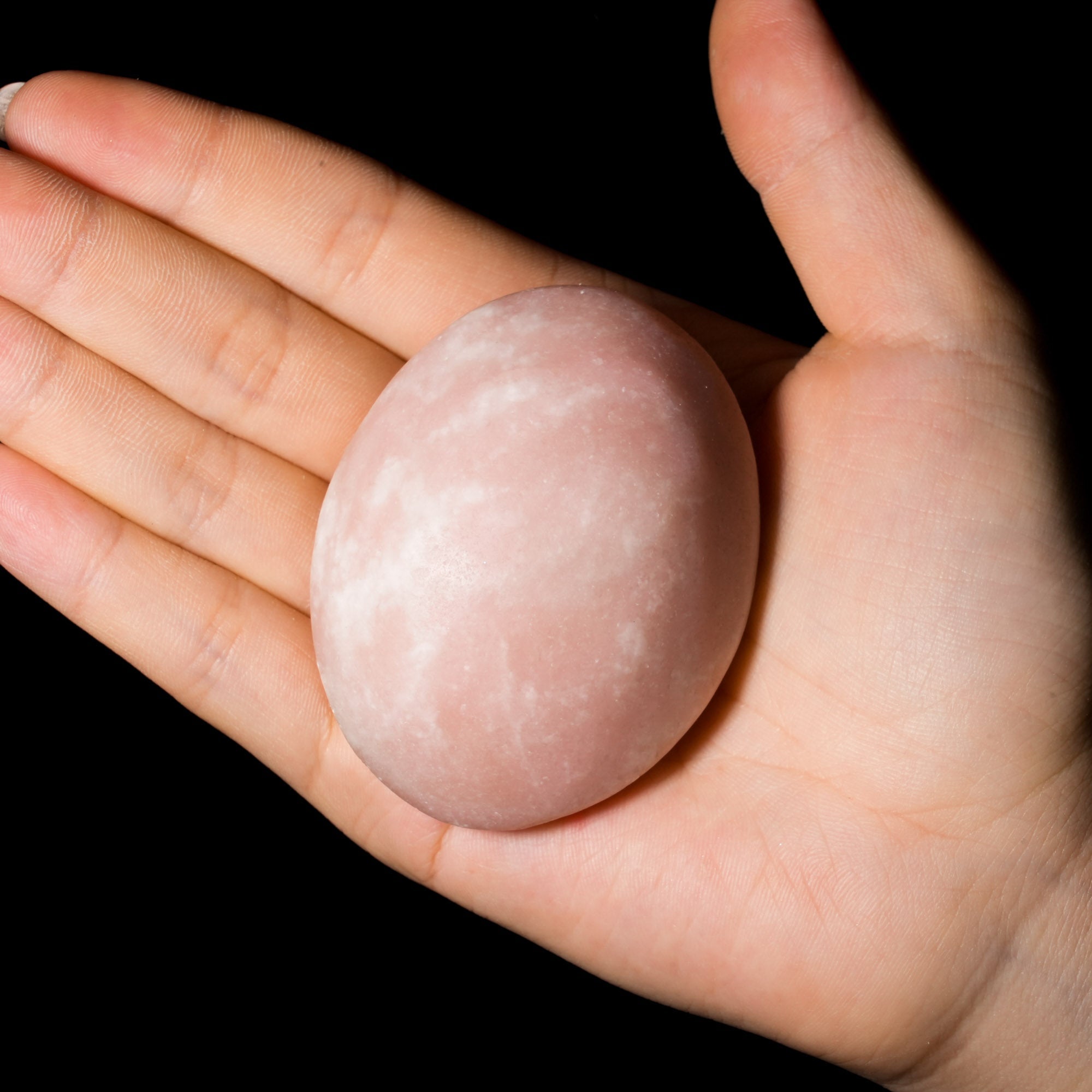 Pink Opal Palm Stone - helmsman - crystal