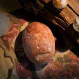 Pink Petal Agate Palm Stone - helmsman - crystal