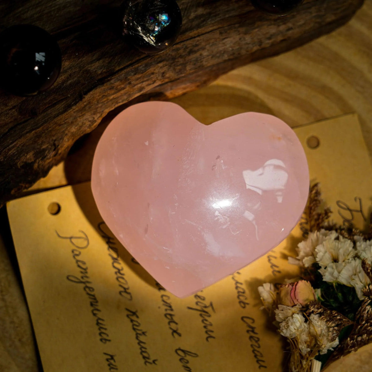 Pink Rose Quartz Heart - helmsman - crystal