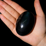 Rainbow Obsidian Palm Stone - helmsman - crystal