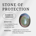 Rainbow Obsidian Palm Stone - helmsman - crystal