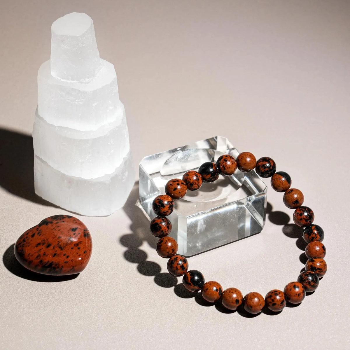 Red Obsidian Crystal Bracelet - helmsman - crystal