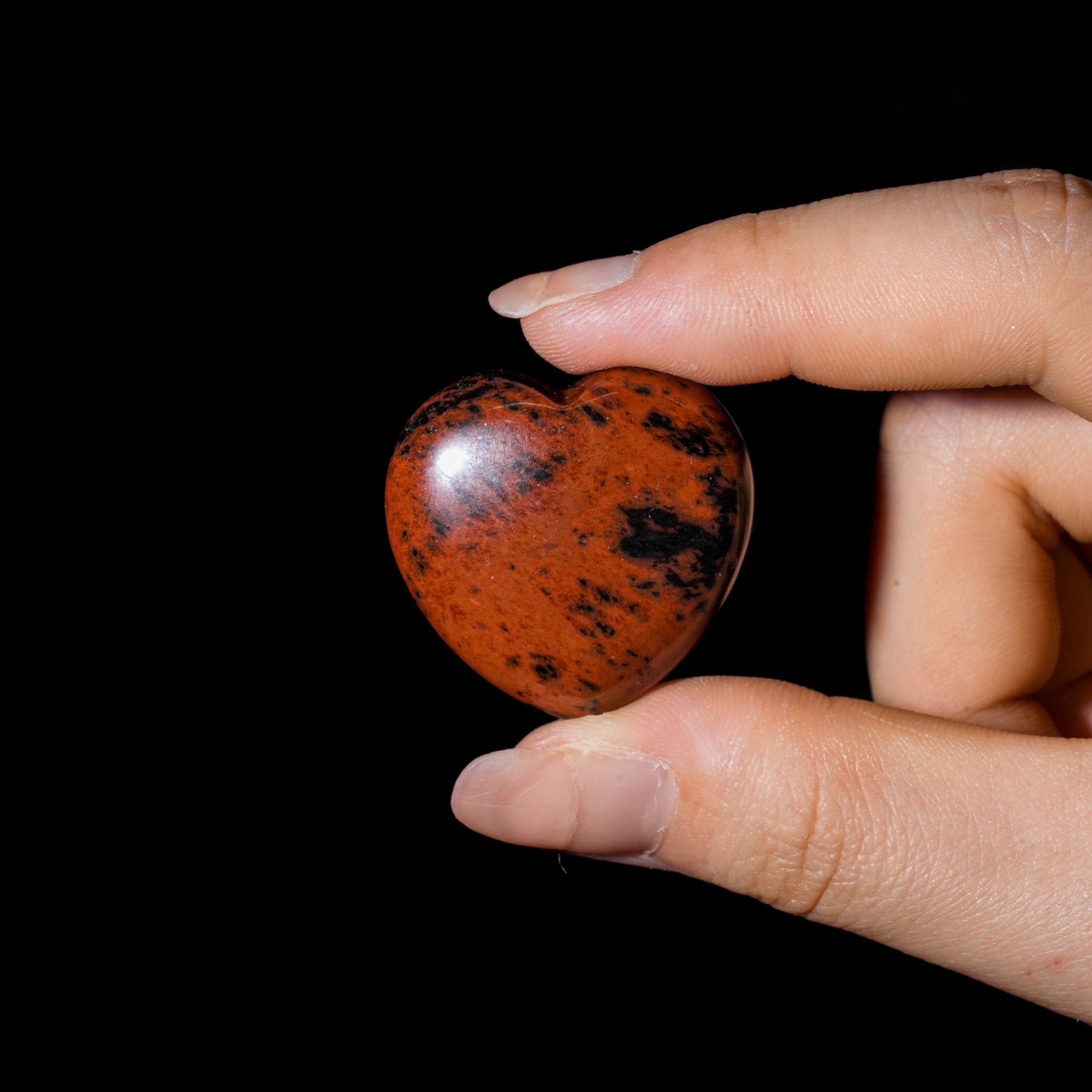 Red Obsidian Mini Heart Set - helmsman - crystal