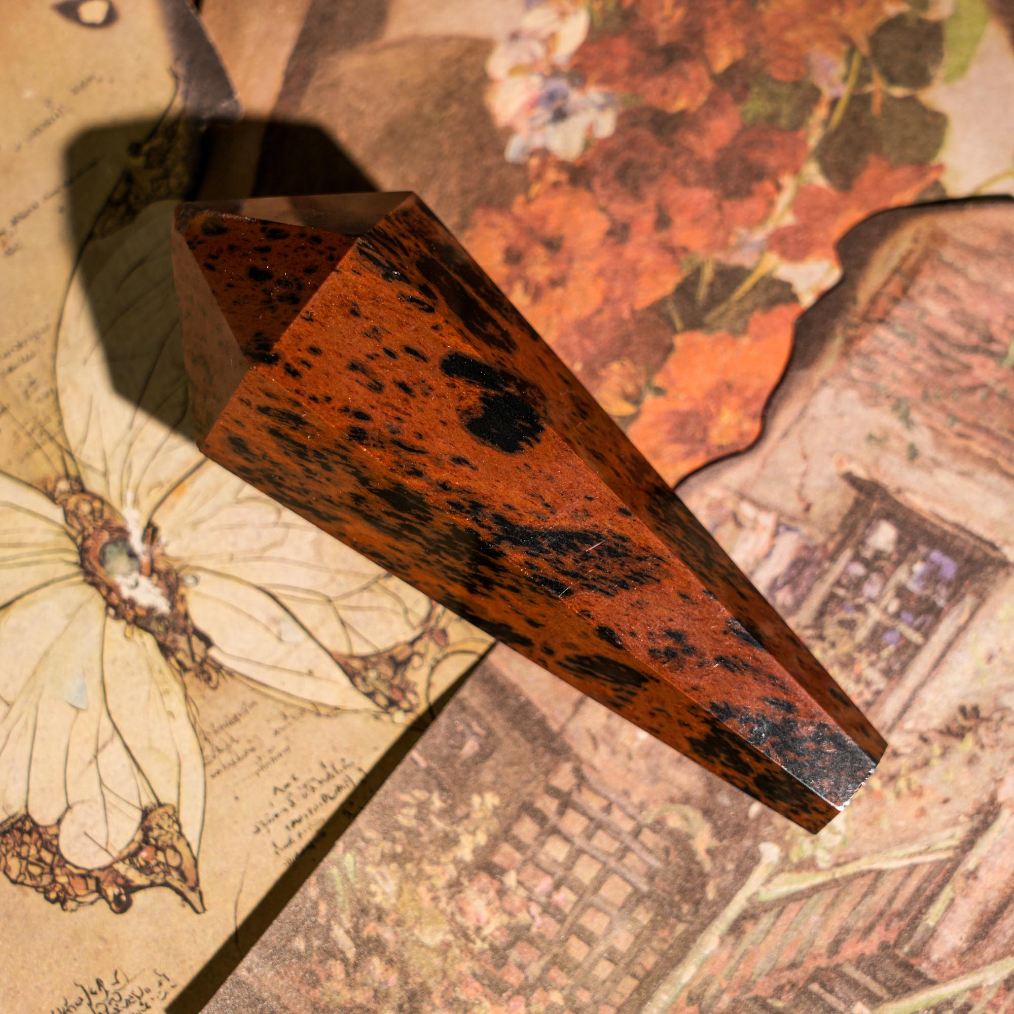 Red Obsidian Wand Ornament - helmsman - crystal