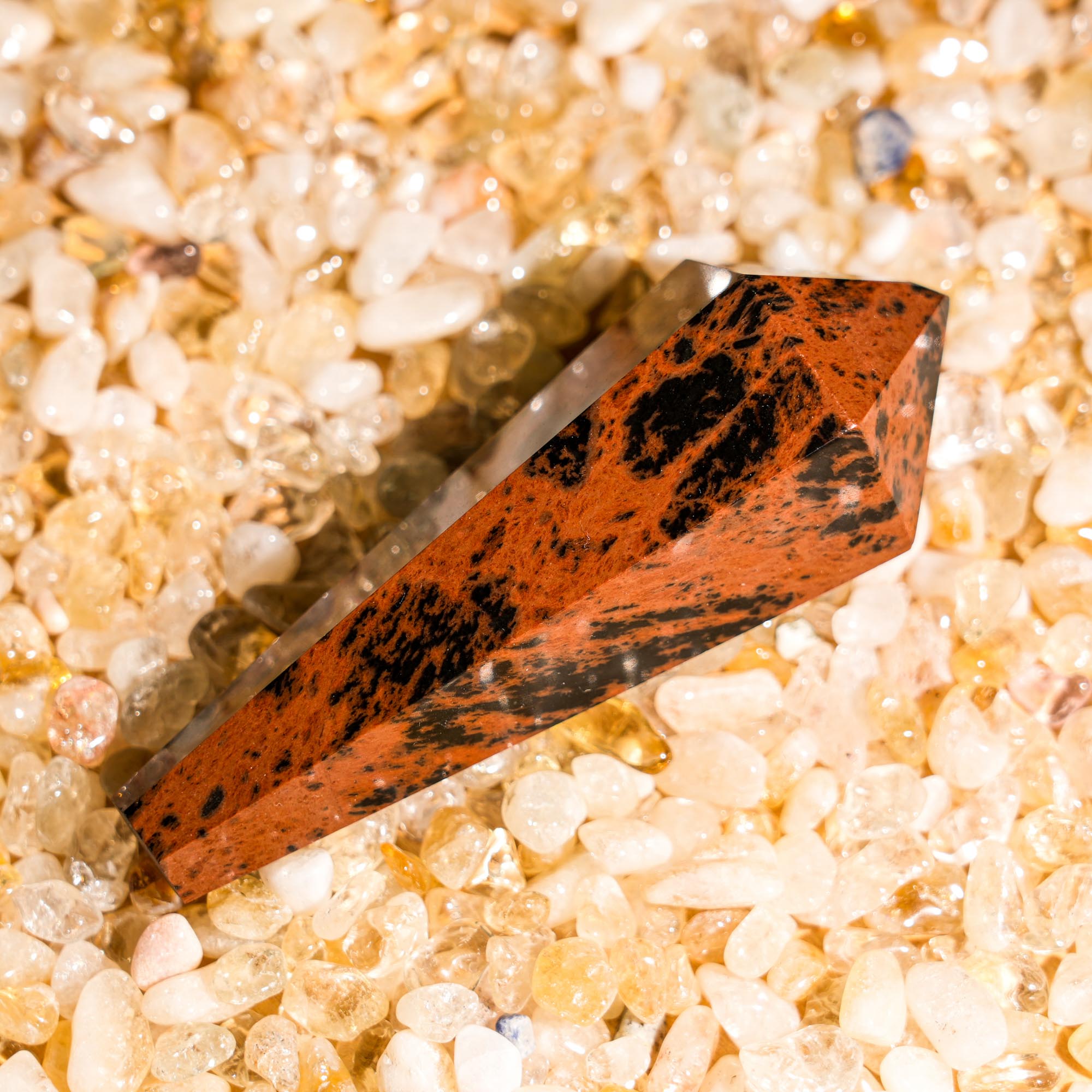 Red Obsidian Wand Ornament - helmsman - crystal