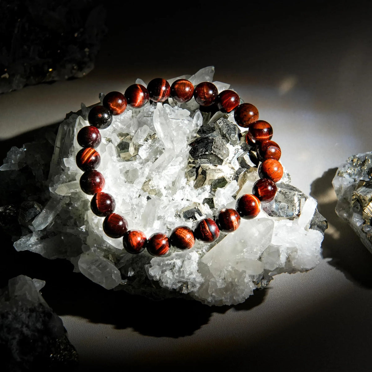 Red Tiger Eye Bracelet - helmsman - crystal