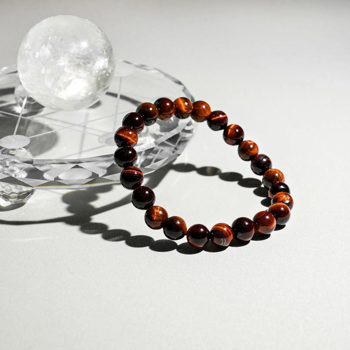 Red Tiger Eye Bracelet - helmsman - crystal