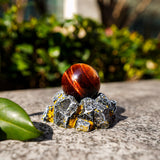 Red Tiger Eye Sphere - helmsman - crystal