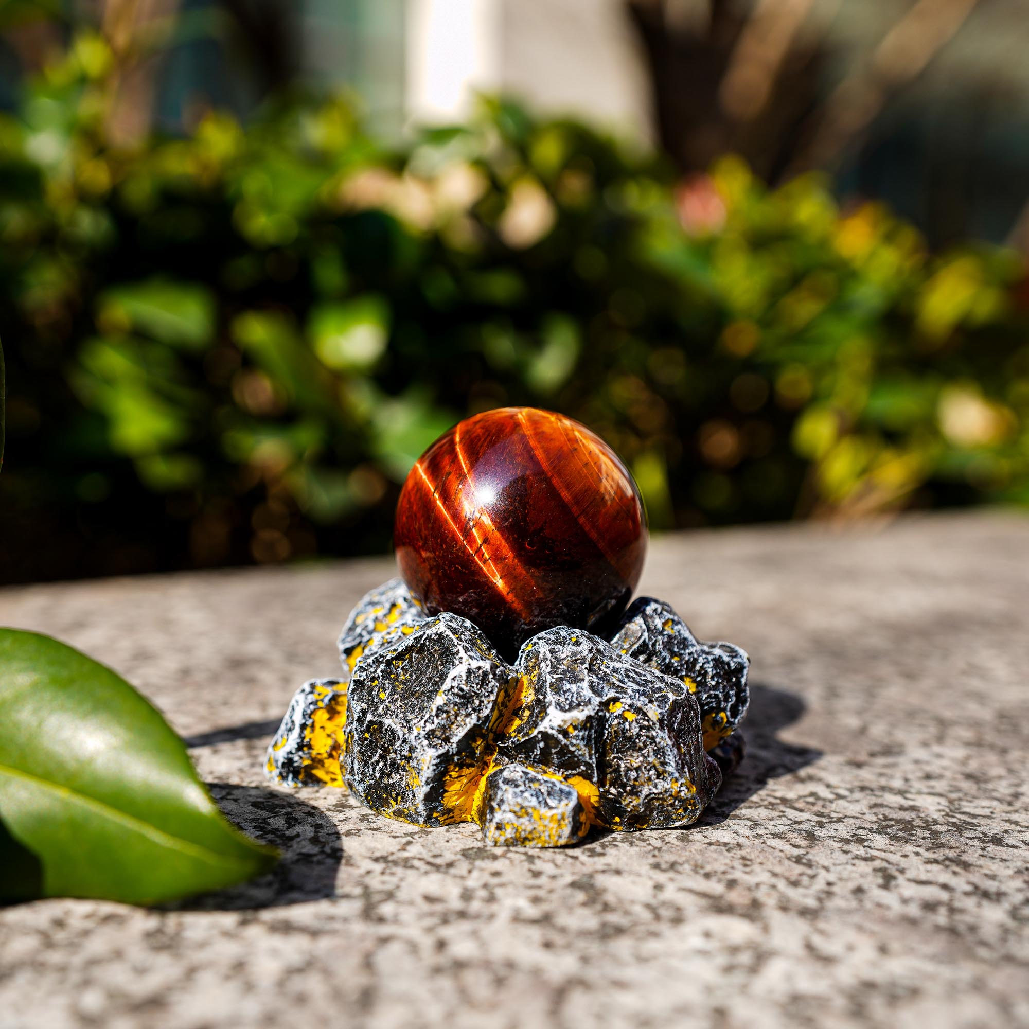Red Tiger Eye Sphere - helmsman - crystal