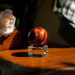 Red Tiger Eye Sphere - helmsman - crystal