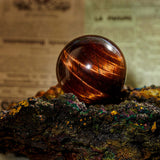 Red Tiger Eye Sphere - helmsman - crystal
