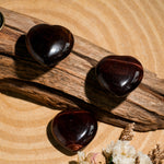 Red Tiger Eye Stone Mini Heart Set - helmsman - crystal