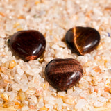 Red Tiger Eye Stone Mini Heart Set - helmsman - crystal