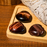 Red Tiger Eye Stone Mini Heart Set - helmsman - crystal