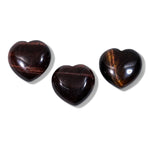 Red Tiger Eye Stone Mini Heart Set - helmsman - crystal