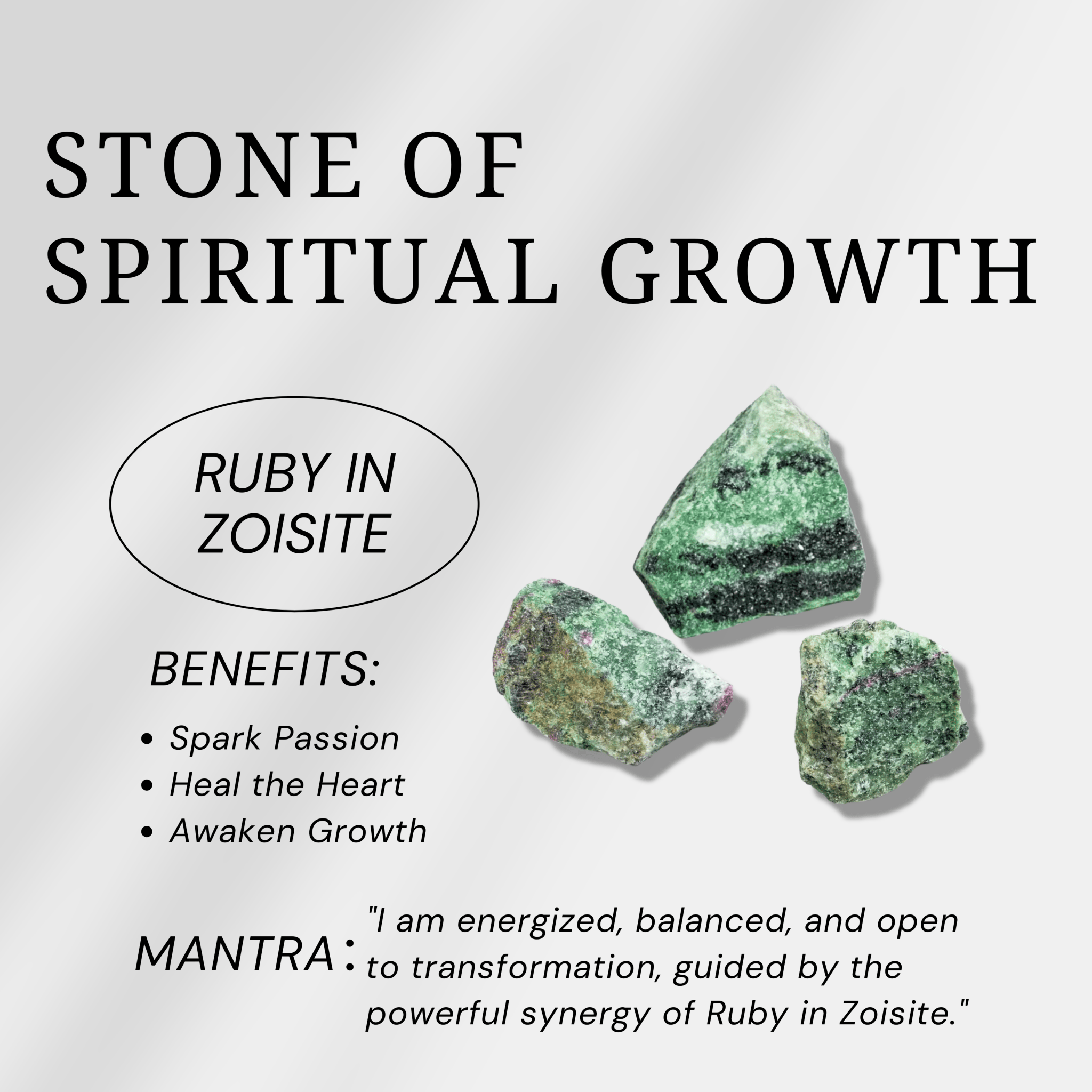 Ruby in Zoisite Palm Stone - helmsman - crystal