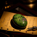 Ruby in Zoisite Palm Stone - helmsman - crystal