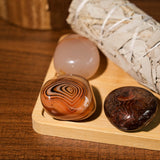 Sardonyx Tumbled Stone Set - helmsman - crystal
