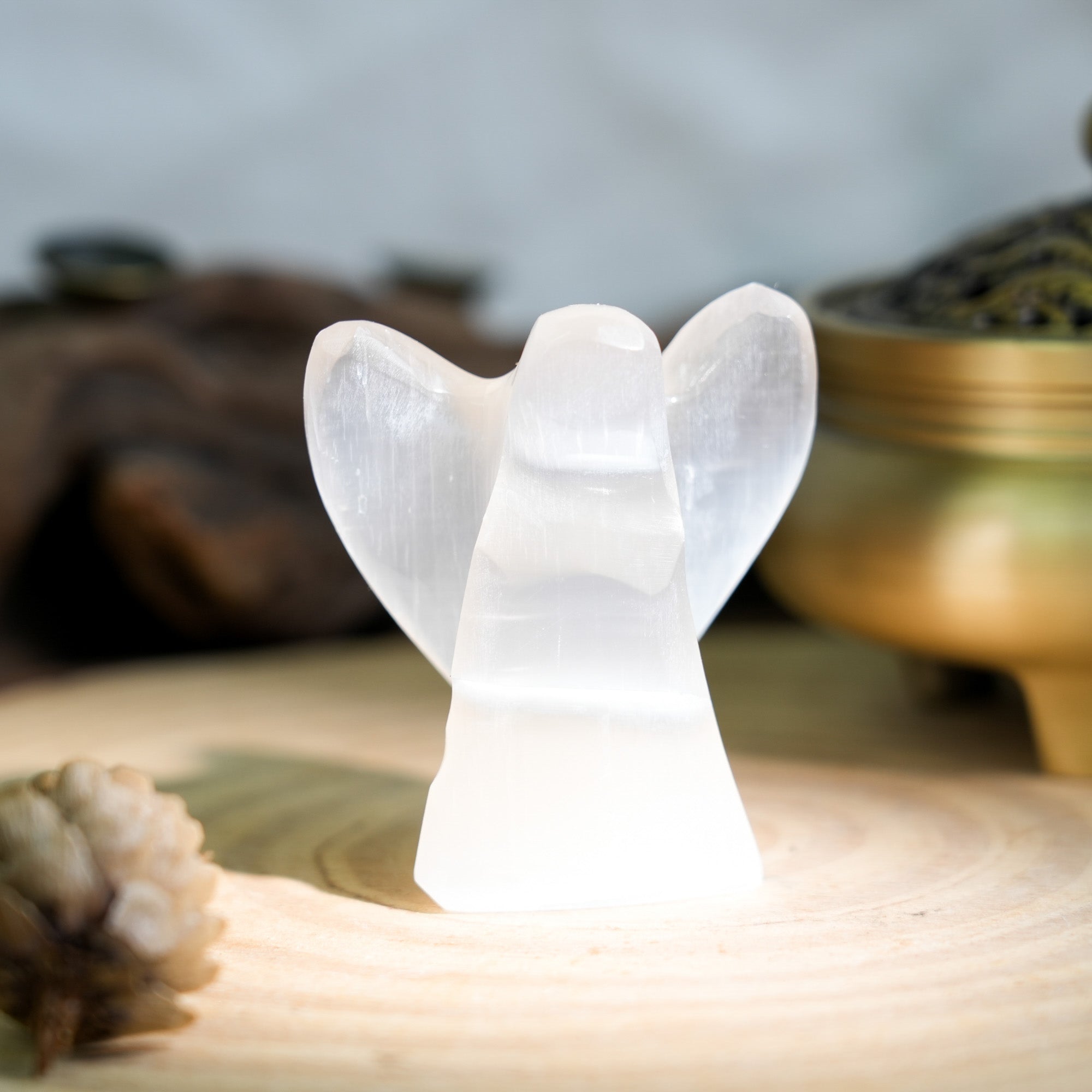 Selenite Angel - helmsman - crystal