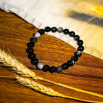 Silver Obsidian Bracelet - helmsman - crystal