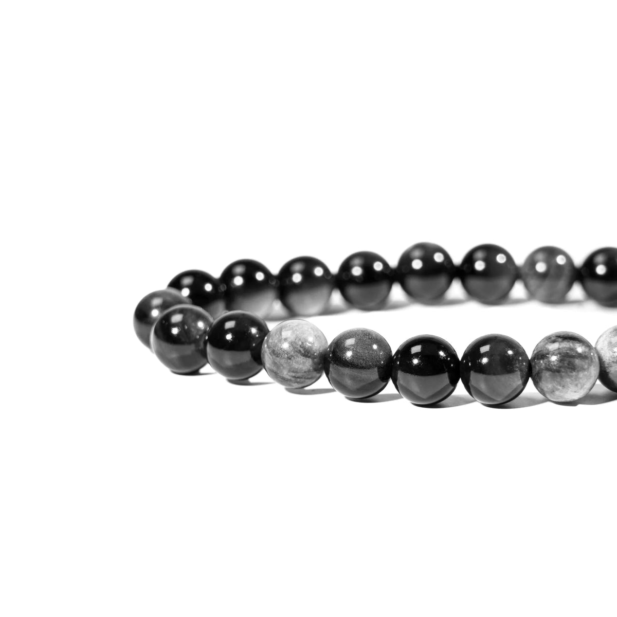 Silver Obsidian Bracelet - helmsman - crystal