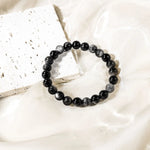 Silver Obsidian Bracelet - helmsman - crystal