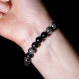 Silver Obsidian Bracelet - helmsman - crystal