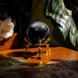 Silver Obsidian Sphere - helmsman - crystal