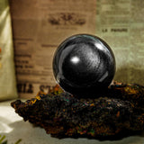 Silver Obsidian Sphere - helmsman - crystal