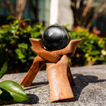 Silver Obsidian Sphere - helmsman - crystal