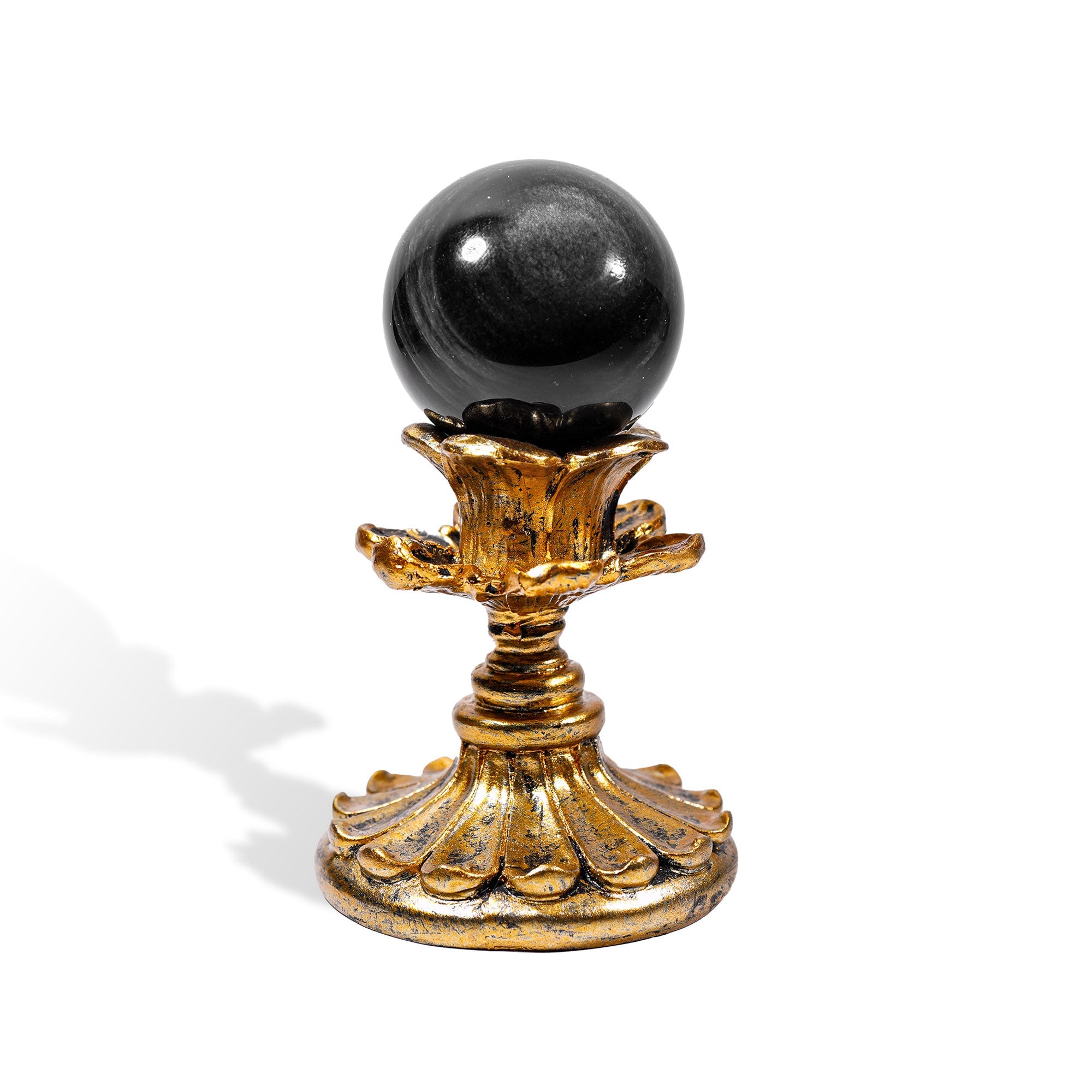 Silver Obsidian Sphere - helmsman - crystal