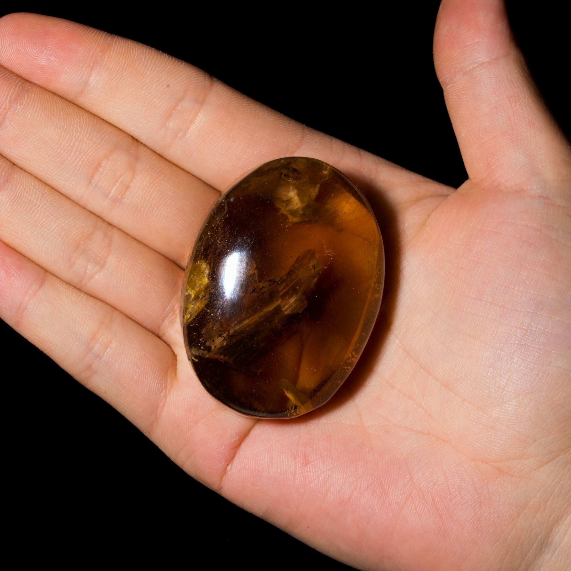 Smoky Quartz Palm Stone - helmsman - crystal