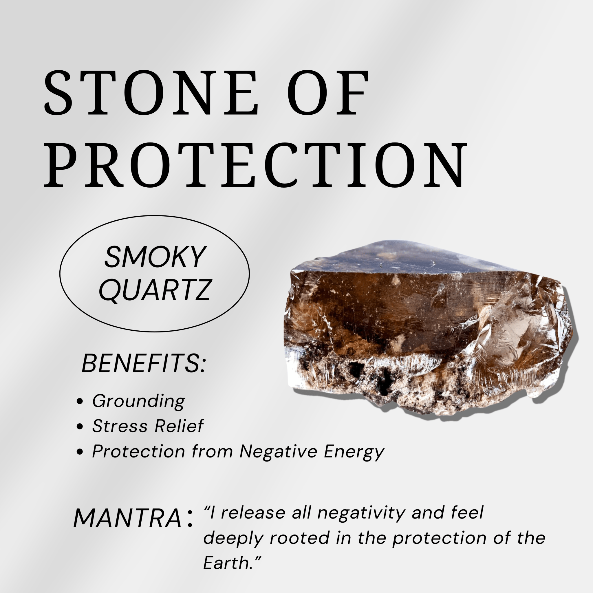 Smoky Quartz Palm Stone - helmsman - crystal