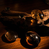 Smoky Quartz Palm Stone - helmsman - crystal