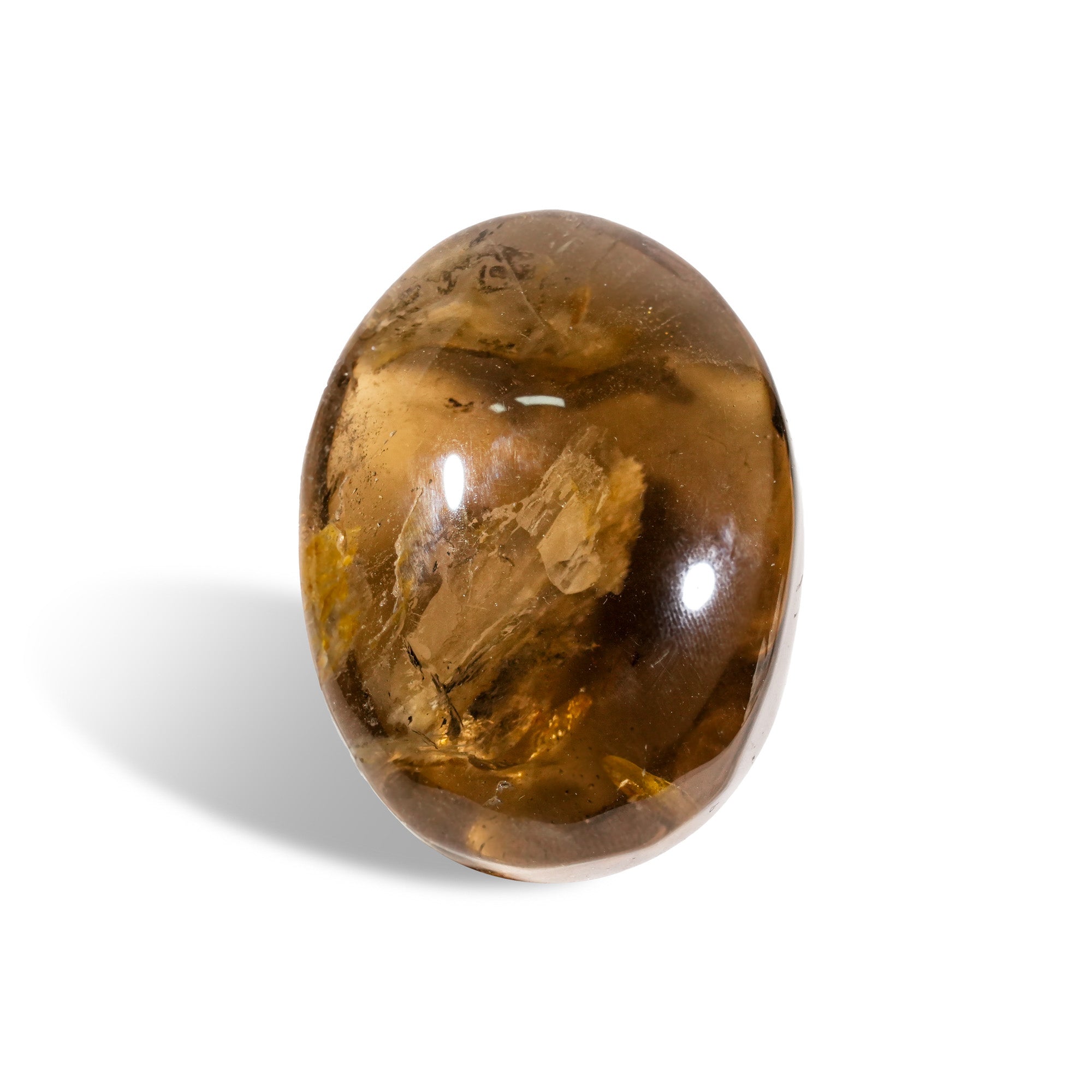 Smoky Quartz Palm Stone - helmsman - crystal