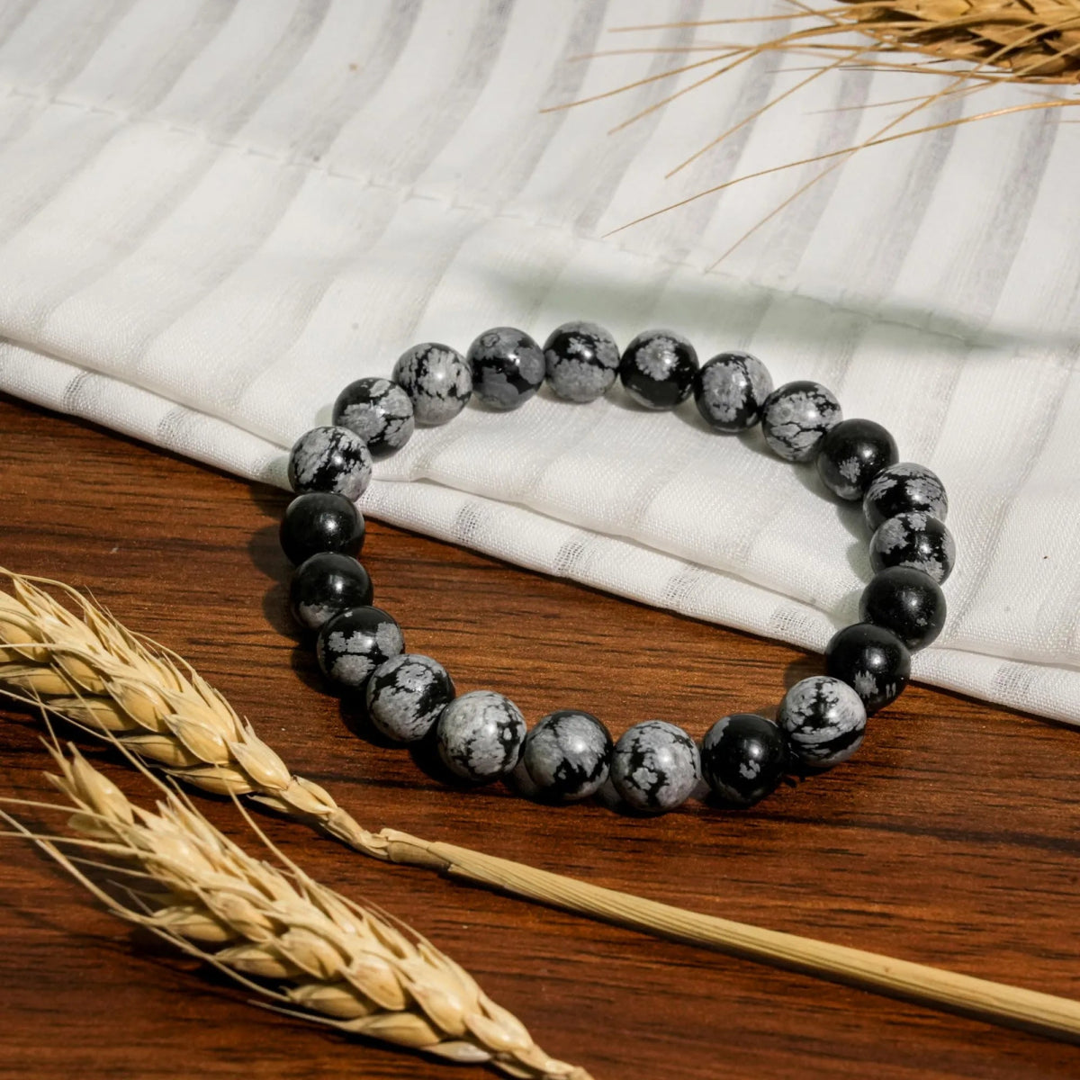 Snowflake Obsidian Bracelet - helmsman - crystal