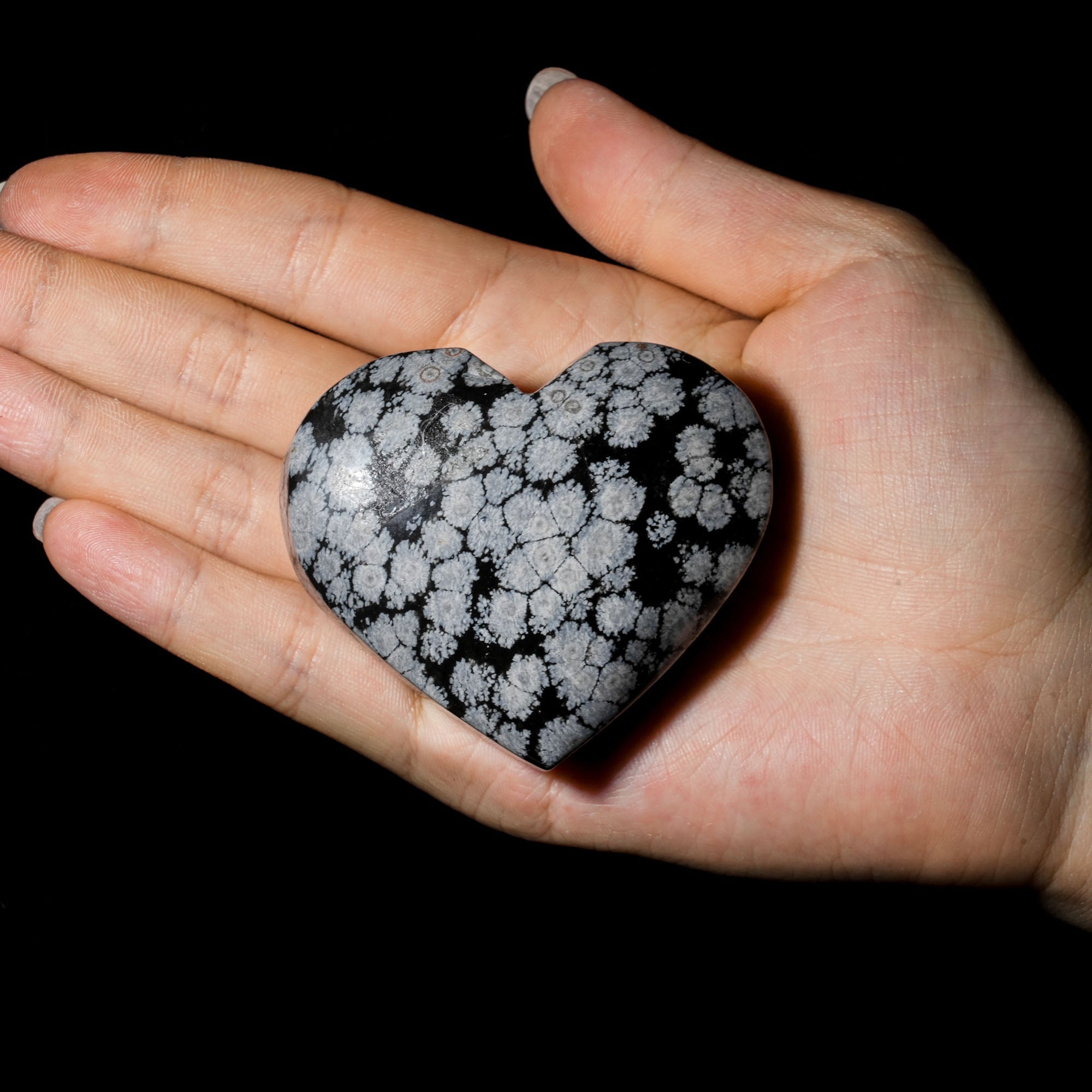 Snowflake Obsidian Heart - helmsman - crystal